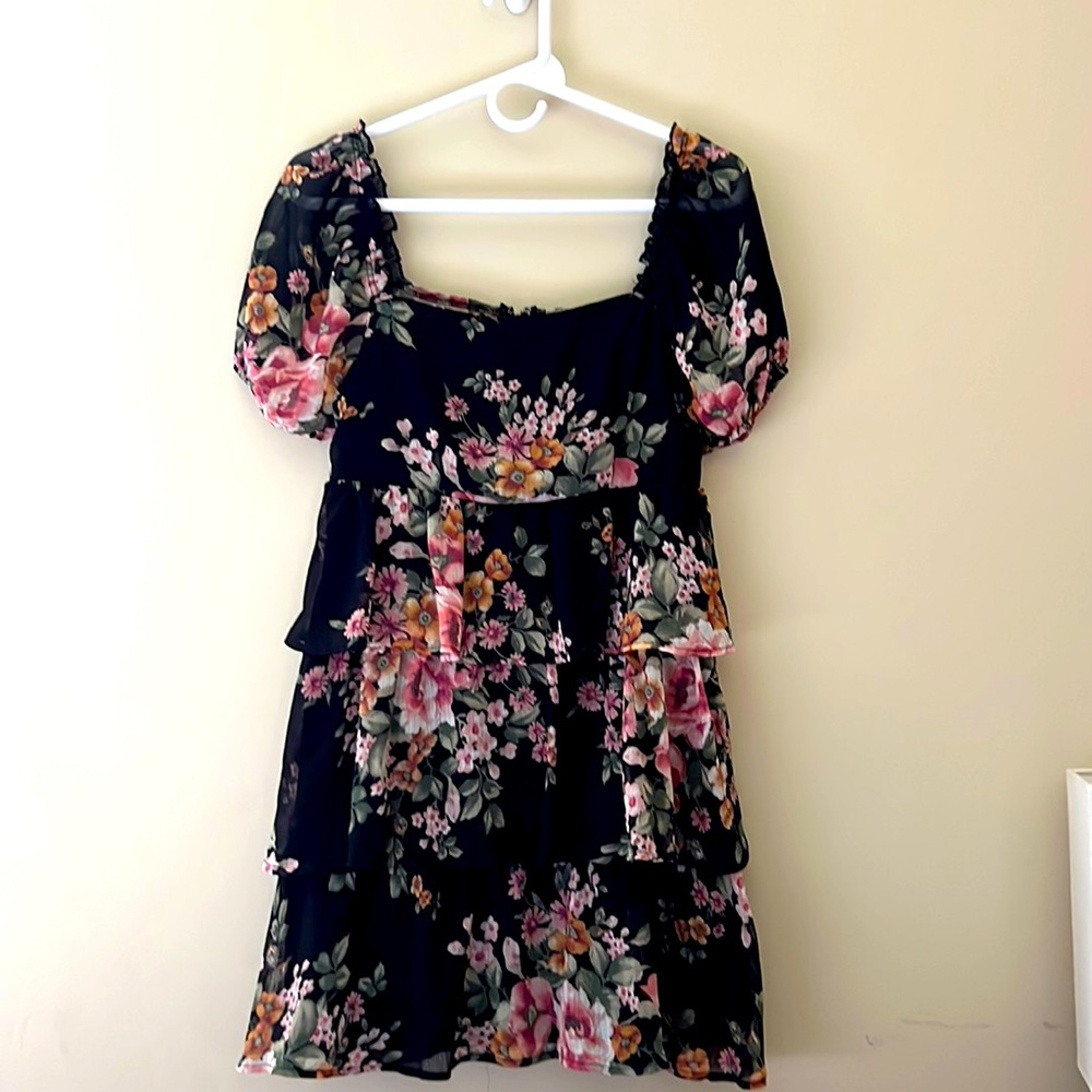 Row A floral ruffle dress